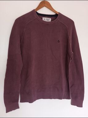 Original Penguin Men's Crewneck Sweater in Dusty Burgundy